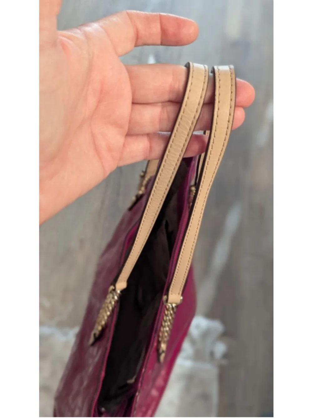 Michael Kors Fuchsia Patent Leather Tote Bag One Size